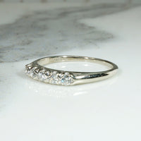 Graceful Five Diamond White Gold Wedding Band