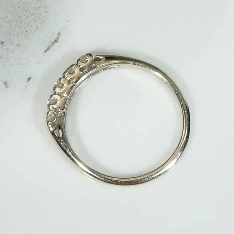 Graceful Five Diamond White Gold Wedding Band