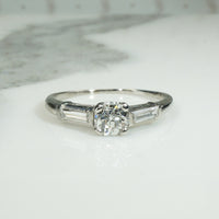 Antique Diamond in Classic Mid Century Engagement Ring