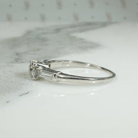 Antique Diamond in Classic Mid Century Engagement Ring