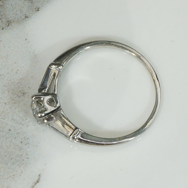 Antique Diamond in Classic Mid Century Engagement Ring