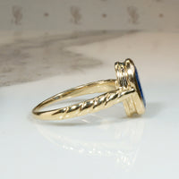 Royal Blue 1.25ct Sapphire & Gold Bezel Solitaire Ring