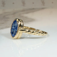 Royal Blue 1.25ct Sapphire & Gold Bezel Solitaire Ring