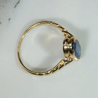 Royal Blue 1.25ct Sapphire & Gold Bezel Solitaire Ring