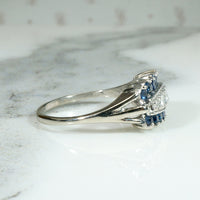 Sapphire & Diamond "Eye" Band in White Gold