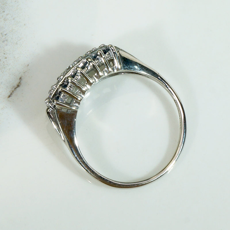 Sapphire & Diamond "Eye" Band in White Gold