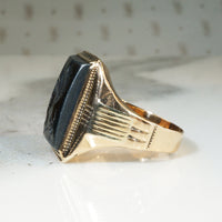 Bold Roman Soldier Hematite Intaglio Ring