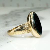 Antique Bloodstone Ring with Engraved Details