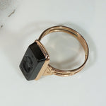 Mercury Onyx Intaglio in Rosy Gold Edwardian Ring
