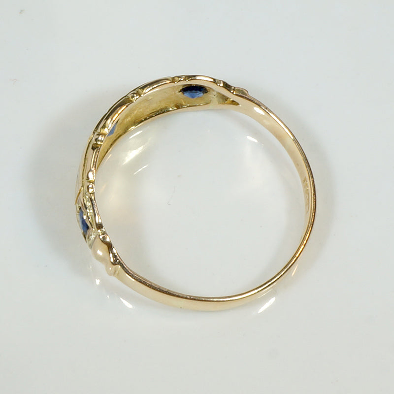 Romantic Star Set Sapphire & Rose Cut Diamond Band
