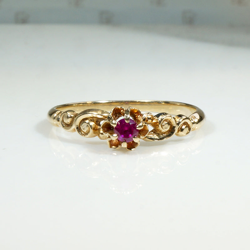 Darling Ruby Solitaire in Buttercup Setting
