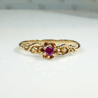 Darling Ruby Solitaire in Buttercup Setting