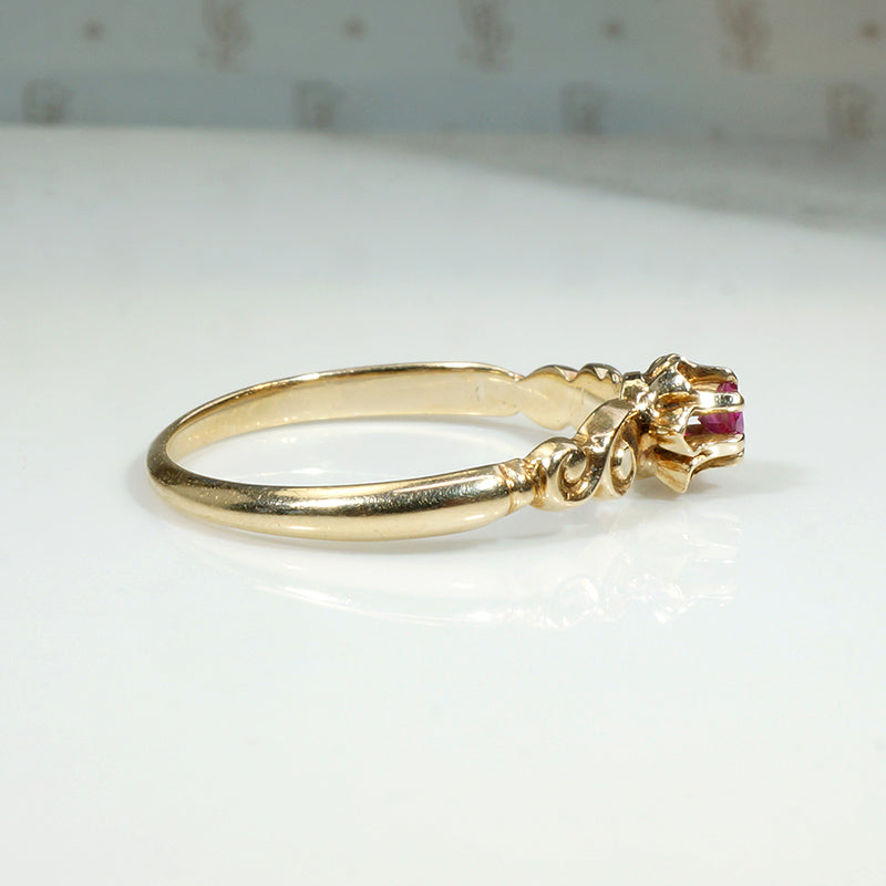 Darling Ruby Solitaire in Buttercup Setting