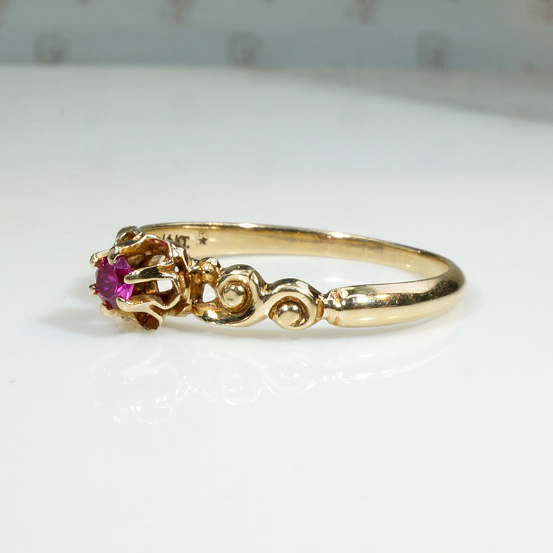 Darling Ruby Solitaire in Buttercup Setting