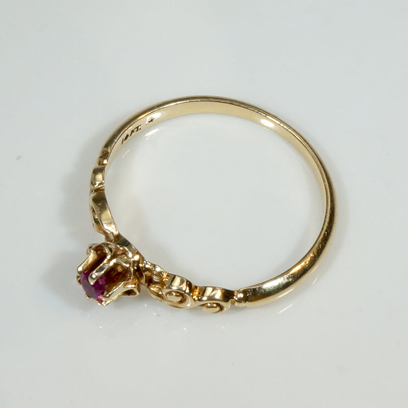 Darling Ruby Solitaire in Buttercup Setting