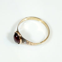 Lush Little Garnet Cabochon Ring in Rosy Gold