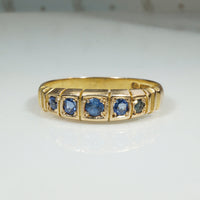 Chic 15ct English Band with Denim-Blue Sapphires