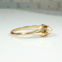 Victorian Pearl Solitaire in Gold Belcher Setting