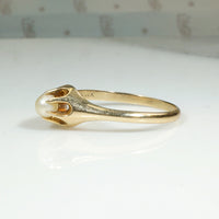 Victorian Pearl Solitaire in Gold Belcher Setting
