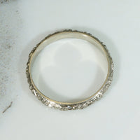 Highly Detailed Engraved White Gold Band Size 11.25