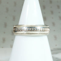 Quirky Hand Cast Sterling Silver Band by 720