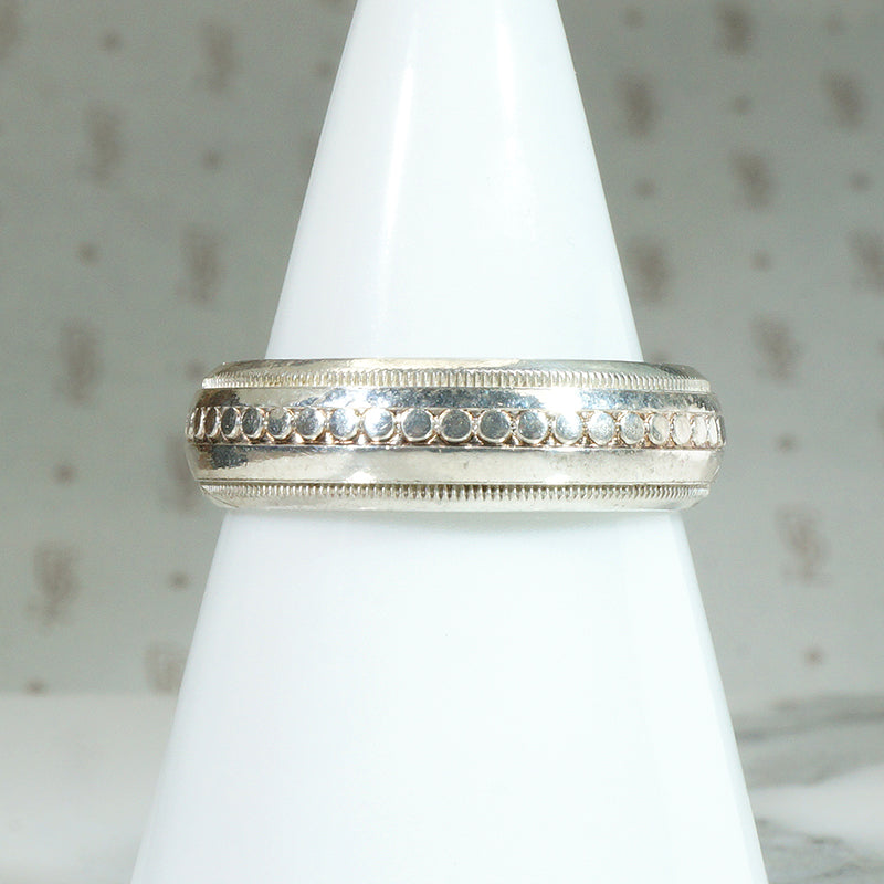 Quirky Hand Cast Sterling Silver Band by 720