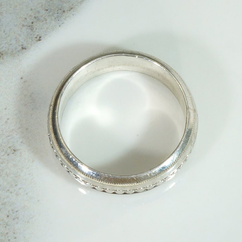 Quirky Hand Cast Sterling Silver Band by 720