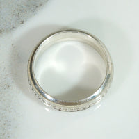 Quirky Hand Cast Sterling Silver Band by 720