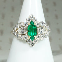 Awe Inspiring Marquise Emerald & Diamond Ring
