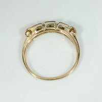 Two-Tone Gold & Diamond Retro Wedding Band