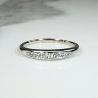 Sleek Mid Century Diamond & White Gold Band