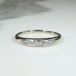 Sleek Mid Century Diamond & White Gold Band
