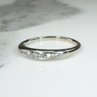 Sleek Mid Century Diamond & White Gold Band