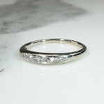 Sleek Mid Century Diamond & White Gold Band
