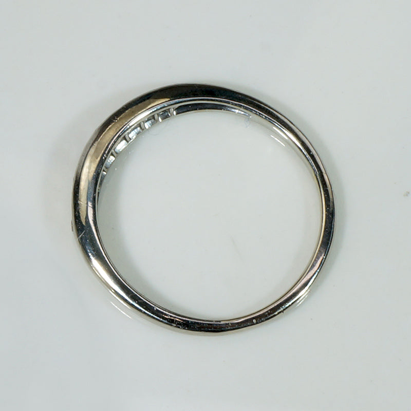 Sleek Mid Century Diamond & White Gold Band