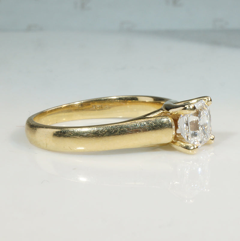 Dizzying Square Emerald Cut Diamond Solitaire Ring