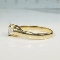 Dizzying Square Emerald Cut Diamond Solitaire Ring