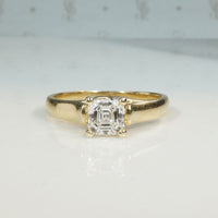 Dizzying Square Emerald Cut Diamond Solitaire Ring