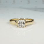 Dizzying Square Emerald Cut Diamond Solitaire Ring