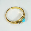 Endearing Victorian Band of 18k Gold Turquoise & Pearls