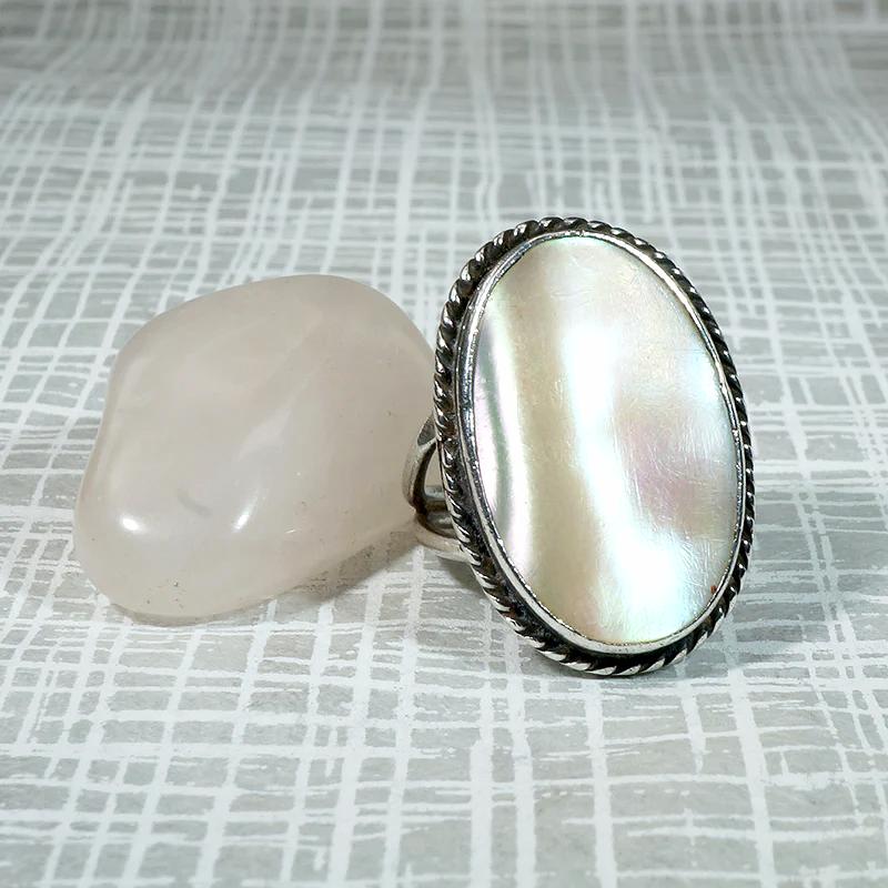 Satiny Mother of Pearl in Sterling Silver Ring