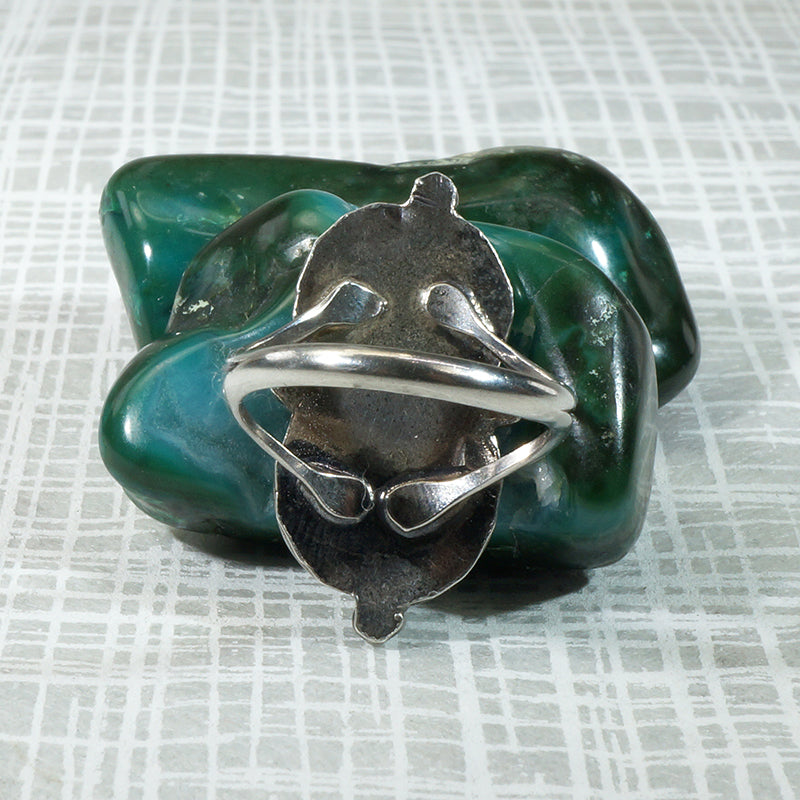 Stunning Striated Malachite in Sterling Overlay Ring