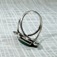Stunning Striated Malachite in Sterling Overlay Ring