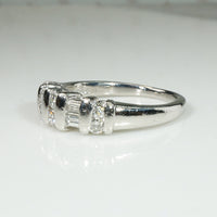 Platinum and Diamond Baguette and Rounds Chunky Band