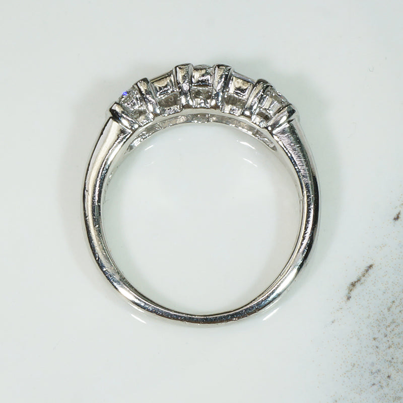 Platinum and Diamond Baguette and Rounds Chunky Band