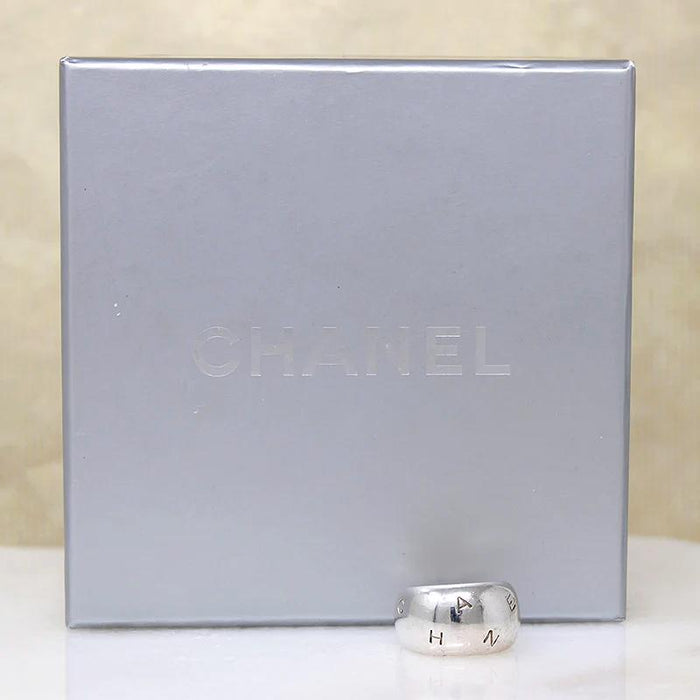 Chanel Sterling Dome Band with Original Box