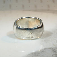Chanel Sterling Dome Band with Original Box