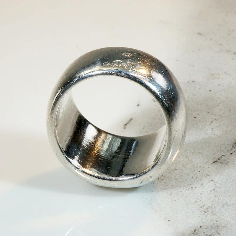 Chanel Sterling Dome Band with Original Box