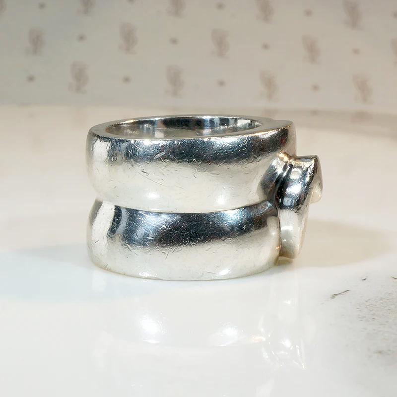 Extra Wide Sterling Silver Swirl Band
