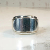 Edgy Sterling Silver Signet Ring